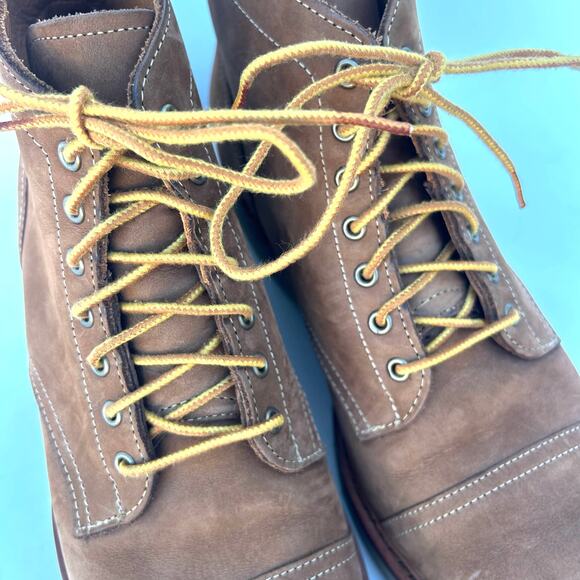 Allen Edmonds Men’s Park City Cap Toe Tan Nubuck Suede Lace Up Boots 11 Camel - Picture 5 of 12